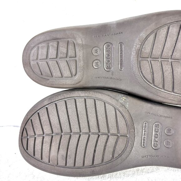 Crocs Womens Size 10 Rhonda Wedge Slip On Strappy Sandals Slides Open Toe Brown - Picture 13 of 13